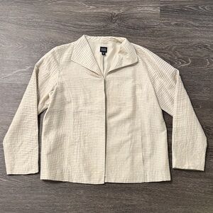 Eileen Fisher Silk Ripple Textured Open Front Women's Jacket